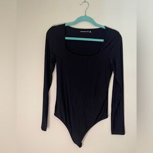 Abercrombie & Fitch Bodysuit Long Sleeve Black Women Medium Soft